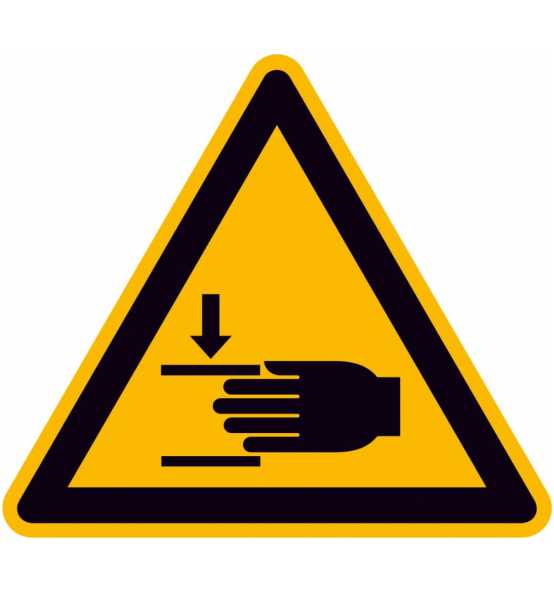 Warnschild Aluminium SL 100 mm Warnung vor Handverletzungen