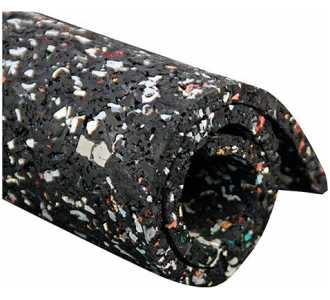 Recyclingmatte Gummi/PU, schwarz-bunt 3mm, 1500mm 5m