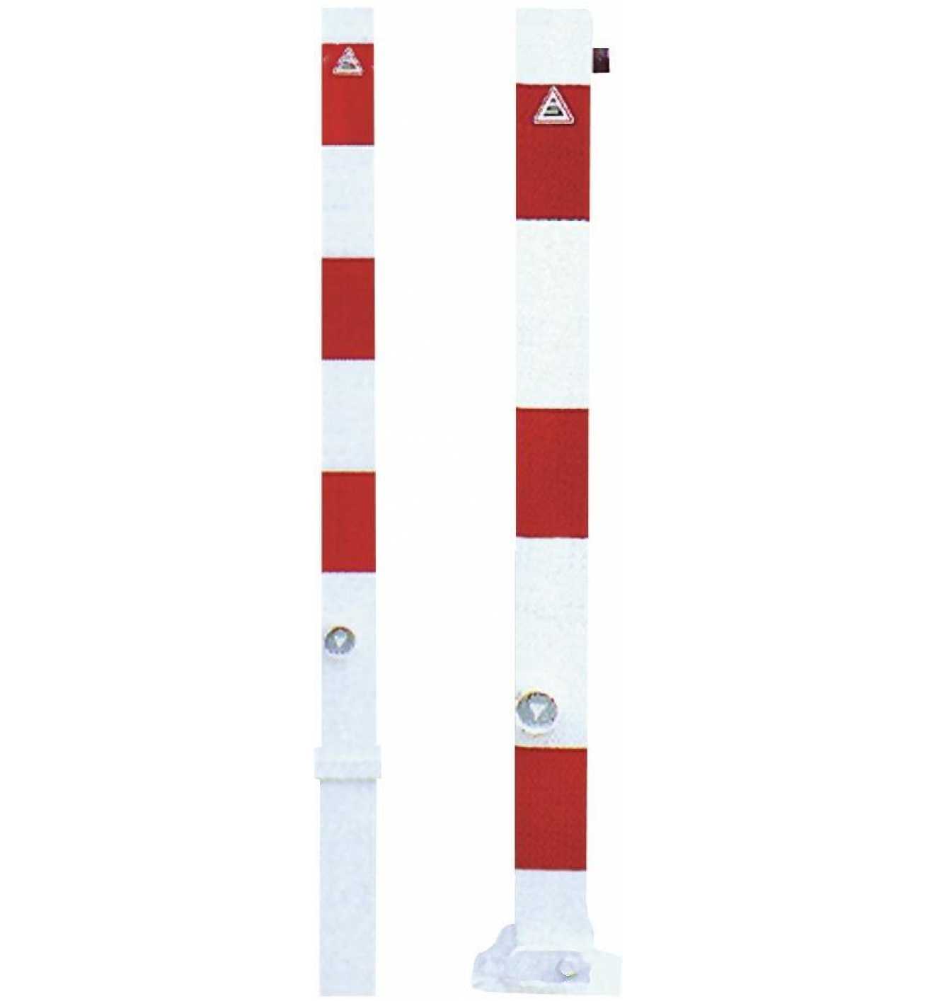 Schake Absperrpfosten rot/weiß H1300xB70xT70 mm, mit Dreikantverschluß, zum  Einbetonieren - bei  online kaufen