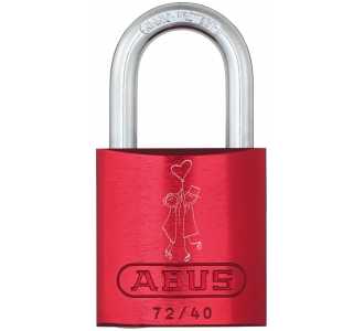 ABUS Vorhangschloss Aluminium 72/40 rot Love Lock 1 Lock-Tag