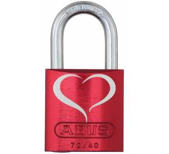 ABUS Vorhangschloss Aluminium 72/40 rot Love Lock 2 Lock-Tag