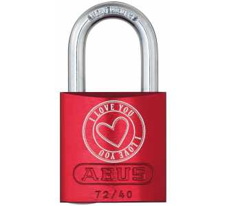 ABUS Vorhangschloss Aluminium 72/40 rot Love Lock 5 Lock-Tag