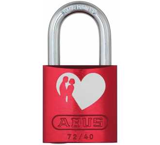 ABUS Vorhangschloss Aluminium 72/40 rot Love Lock 6 Lock-Tag