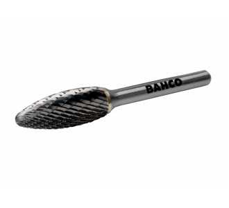 Bahco 10 x 25 mm Spezialfräser aus Hartmetall für Metall, Flammenform, mittlerer X-Schnitt 20/10 TPI 6 mm
