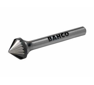 Bahco 12 x 10 mm Rotorfräser aus Hartmetall für Metall, Spitzkegelform 90°, Mittel 24 TPI 6 mm
