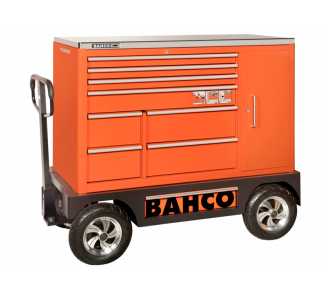 Bahco 53" Spezial-Werkstattwagen mit acht Schubladen und Seitenschrank, 1505 mm x 500 mm x 1218 mm