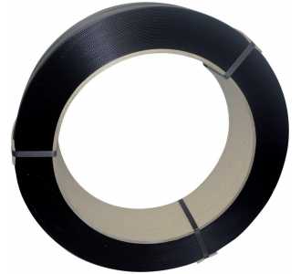 Banholzer & Wenz PP-Kunststoffband, schwarz, 2000 m x 16 mm x 0,63 mm, Kern 406 mm, 1650 N