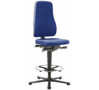 Bimos Arbeitsstuhl 9641-6802 All-In-One 3 Sitzhöhe 570-830 mm mit Gleiter, Stoff blau
