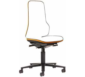 Bimos Arbeitsstuhl Neon orange,ohne Polster Sitzhöhe 450-620 mm mit Rollen
