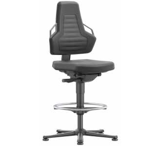 Bimos Arbeitsstuhl Nexxit 3 Griff grau Sitzhöhe 570-820 mm Supertec schwarz,Fußring