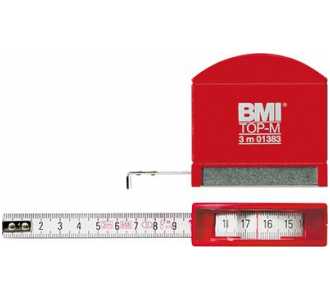 BMI Taschenbandmaß mit Sichtfenster 3 m x 13 mm weiß