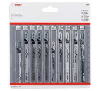 Bosch 10-tlg. Stichsägeblatt-Set Clean Cutting, T-Schaft