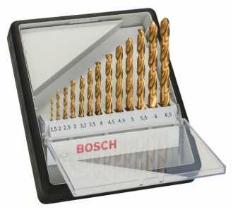 Bosch 13-tlg. Metallbohrer-Set, Robust Line, HSS-TiN, 135°, 1,56,5 mm