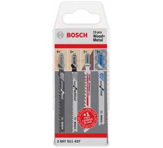 Bosch 15-tlg. Stichsägeblatt-Set für Holz und Metall, T-Schaft