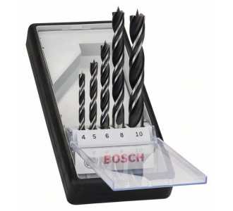 Bosch 5-tlg. Holzspiralbohrer-Set, Robust Line, 4-10 mm