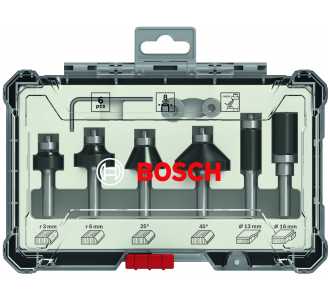 Bosch 6-tlg. Rand- und Kantenfräser-Set, 8-mm-Schaft