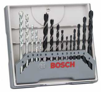 Bosch Bohrer-Set für Metall-, Holz-, Steinbearbeitung, 15-tlg., 3 - 8mm