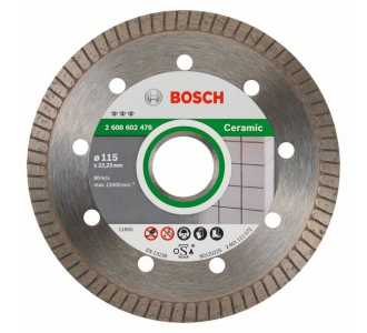 Bosch Diamanttrennscheibe Best for Ceramic Extra-Clean Turbo, 115 x 22,23 x 1,4 x 7 mm