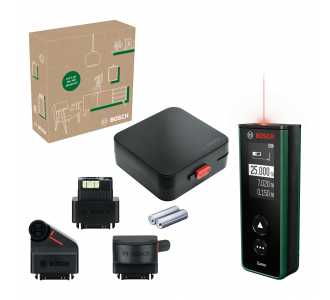 Bosch Digitaler Laser-Entfernungsmesser Zamo Set, incl. 2x Akku, Zubehör, Aufbewahrungsbox, eCommerce-Karton
