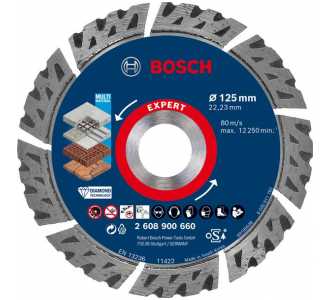 Bosch EXPERT MultiMaterial Diamanttrennscheiben, 125 x 22,23 x 2,2 x 12 mm