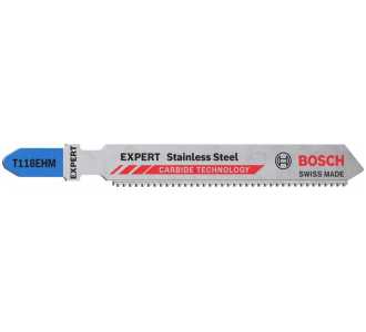 Bosch EXPERT ‘Stainless Steel' T 118 EHM Stichsägeblatt, 3 Stück. Für Stichsägen