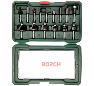 Bosch Fräser-Set-HM, 15-tlg., Ø 1/4" Schaft