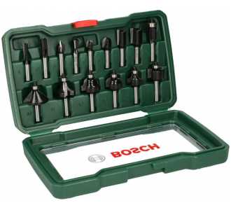 Bosch Fräser-Set-HM, 15-tlg., Ø 8 mm Schaft