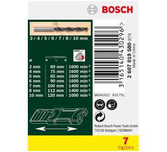Bosch Mini-X-Line-Holzbohrer-Set, 7-teilig