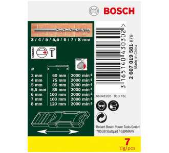 Bosch Mini-X-Line Steinbohrer-Set, 7-teilig