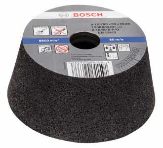 Bosch Schleiftopf, konisch-Metall/Guss 90 mm, 110 mm, 55 mm, 16