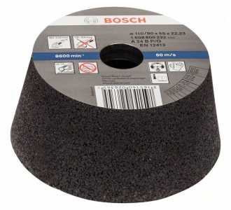 Bosch Schleiftopf, konisch-Metall/Guss 90 mm, 110 mm, 55 mm, 24