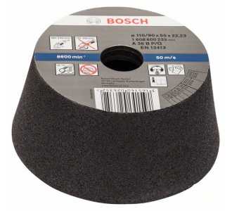 Bosch Schleiftopf, konisch-Metall/Guss 90 mm, 110 mm, 55 mm, 36
