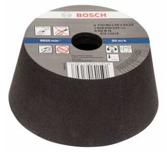 Bosch Schleiftopf, konisch-Metall/Guss 90 mm, 110 mm, 55 mm, 60