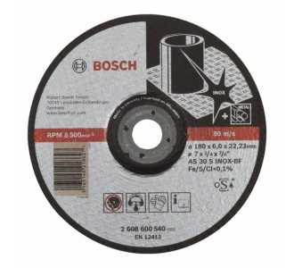 Bosch Schruppscheibe gekröpft Expert for Inox AS 30 S INOX BF, 180 mm, 22,23 mm, 6 mm