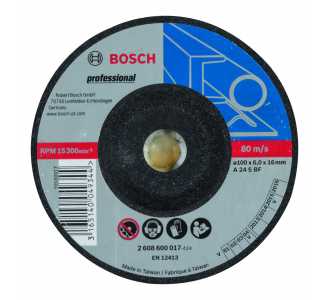 Bosch Schruppscheibe gekröpft Expert for Metal A 24 S BF, 100 mm, 16,00 mm, 6,0 mm