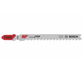 Bosch Stichsägeblatt T 102 D Clean for PP, 3er-Pack