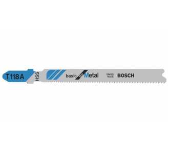 Bosch Stichsägeblatt T 118 A Basic for Metal, 100er-Pack