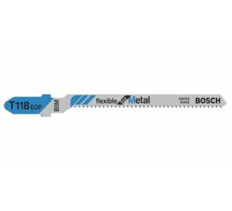 Bosch Stichsägeblatt T 118 EOF Flexible for Metal, 3er-Pack