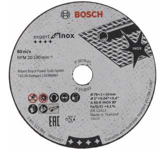 Bosch Trennscheibe Expert for Inox A 60 R INOX BF, 76 mm, 10 mm, 1 mm