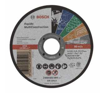 Bosch Trennscheibe gerade Rapido Multi Construction ACS 60 V BF, 115 mm, 1,0 mm