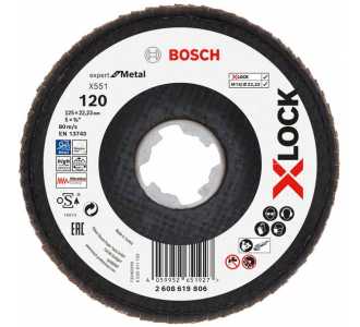 Bosch X-LOCK-Fächerschleifscheibe X551, Expert for Metal, K: 120, Scheibend.: 125 mm