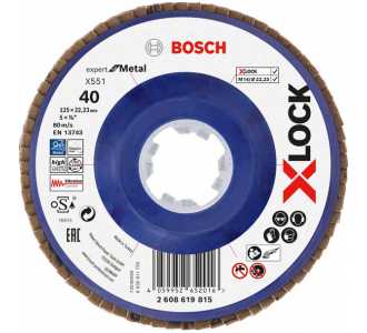 Bosch X-LOCK-Fächerschleifscheibe X551, Expert for Metal, K: 40, 125 mm