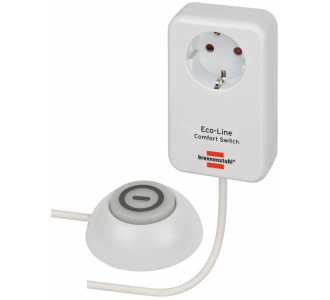 Brennenstuhl Eco Line Comfort Switch Adapter EL CSA 1 (Steckdose mit beleuchtetem Hand-/Fußschalter, mit Kinderschutz, 1,5m Kabel)