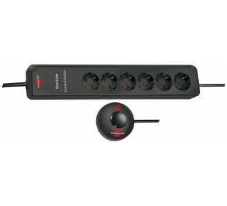 Brennenstuhl Eco-Line Comfort Switch, Steckdosenleiste 6-fach (Steckerleiste Kindersicherung, Fußschalter und 2m Kabel) anthrazit