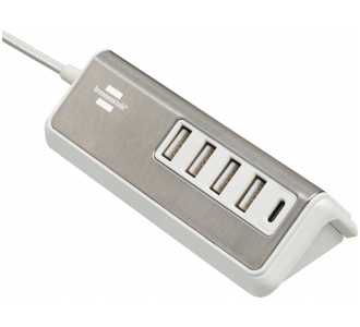 Brennenstuhl estilo USB-Multiladegerät mit 1,5m Textilkabel 4x USB Charger Typ A + 1x Charger Typ C