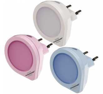 Brennenstuhl LED-Nachtlicht Set / Orientierungslicht mit Dämmerungssensor und 1 LED (extrem energiesparend) Farbe: 1x weiß, 1x rosa, 1x blau