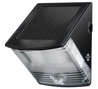 Brennenstuhl LED Solarlampe mit Bewegungsmelder / Außenleuchten mit integriertem Solarpanel und Infrarot Bewegungssensor, schwarz