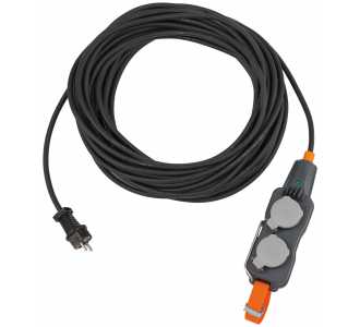 Brennenstuhl professionalLINE Powerblock mit Verlängerungsleitung / Verteilersteckdose 4-fach, 25 m Kabel in schwarz, IP54, Steckdosen in 45°-Anordnun