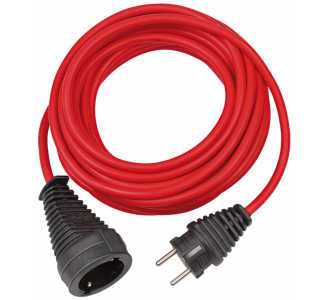 Brennenstuhl Qualitäts-Kunststoff-Verlängerungskabel mit Schutzkontakt-Stecker und -Kupplung (Verlängerungskabel für innen mit 10m Kabel) rot