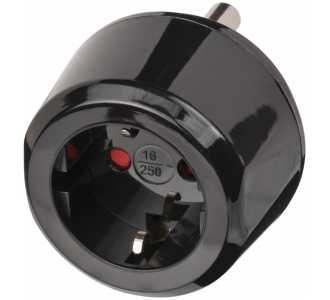 Brennenstuhl Reisestecker / Reiseadapter (Reise-Steckdosenadapter für: Südafrika &amp, Indien Steckdosen und Euro Stecker) schwarz